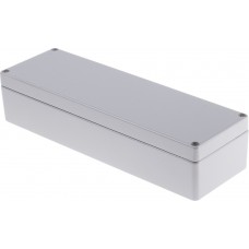 Grey Die Cast Aluminium Enclosure, IP66, Grey Lid, 250 x 80 x 57mm