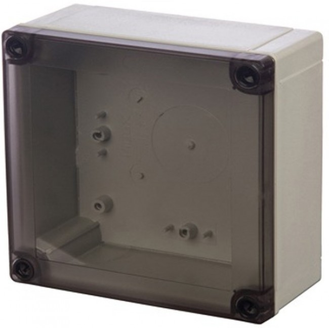 PC 125/125 HT enclosure, PC Series Grey Polycarbonate General Purpose Enclosure, IP66, IP67, IK08, Transparent Lid, 130 x 130 x 125mm