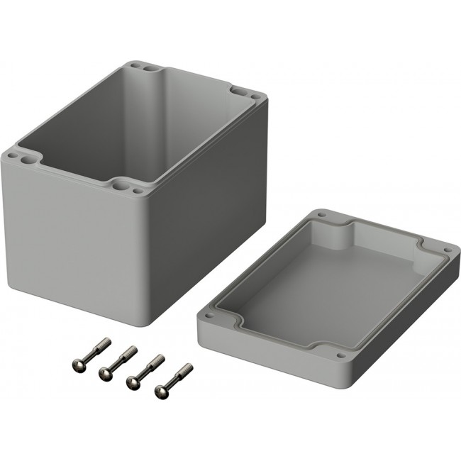 02226094, Euromas Series Light Grey Polycarbonate V0 Enclosure, IP65, IK07, Light Grey Lid, 120 x 80 x 85mm