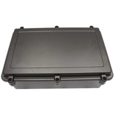 Black Aluminium Enclosure, IP67, Flanged, Black Lid, 262 x 182 x 90mm