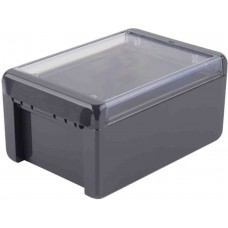 96024234 B 181309 PC-V0-G-7024, Bocube Series Graphite Grey Polycarbonate V0 Enclosure, IP66, IP68, IK07, Transparent Lid, 191 x 125 x 90mm