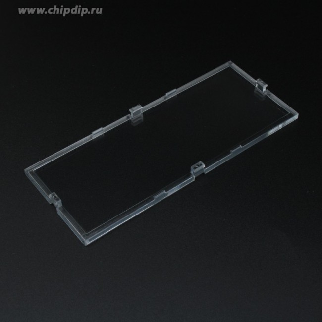 D6MG-COVER-C, (42x102.1x2.5мм), Верхняя крышка для корпуса D6MG прозрачная, поликарбонат