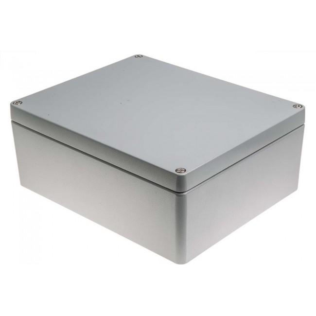 Grey Die Cast Aluminium Enclosure, IP66, Grey Lid, 280 x 230 x 110mm