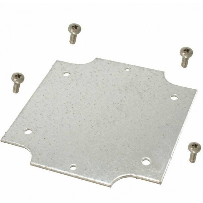 1554EPL, Steel Mounting Plate, 90mm W, 90mm L for Use with 1554 &amp; 1555 E, E2 &amp; EE2 Enclosures, EE