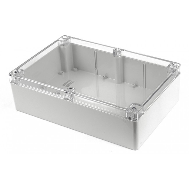 1554X2GYCL, Enclosures, Boxes, & Cases General Enclosure - Grey/Clear Lid - 11.8 x 7.9 x 3.5in - Polycarbonate - N4X