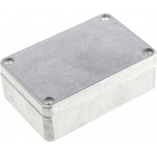 Silver Die Cast Aluminium Enclosure, IP66, Silver Lid, 98 x 64 x 34mm