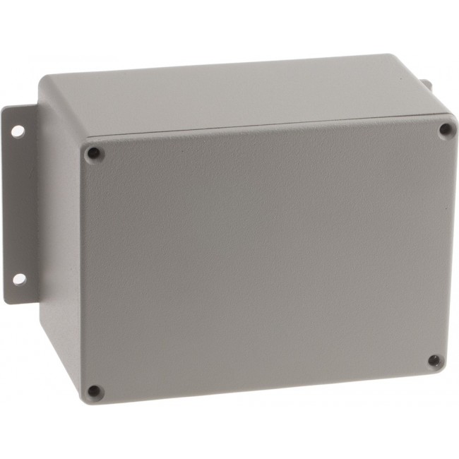 Grey Die Cast Aluminium Enclosure, IP66, Flanged, Grey Lid, 168.7 x 101.6 x 76.5mm