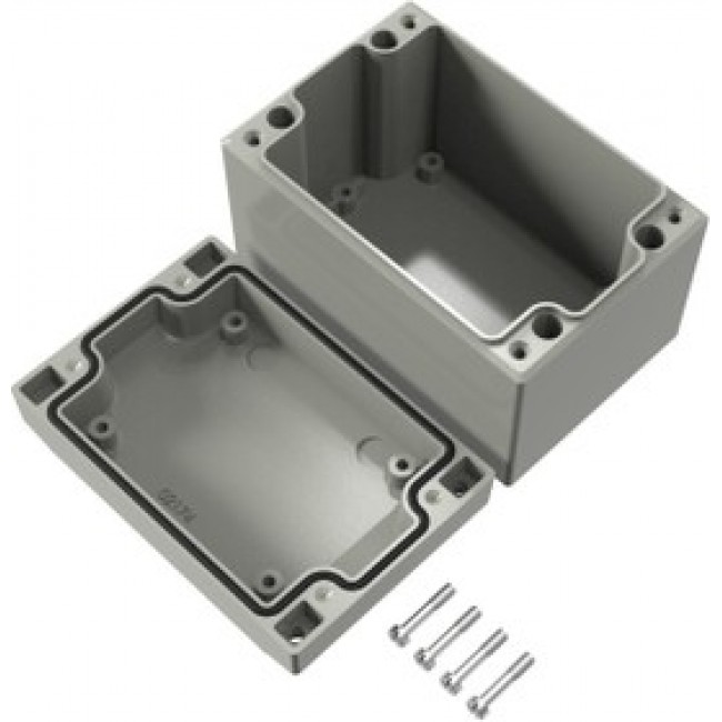 Aluminum enclosure, (L x W x H) 120 x 80 x 81 mm, gray (RAL 7038), IP66, 040812080