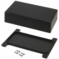 CU-5124-B, Black Die Cast Aluminum Bracket Mount Box - External 4.37 x 2.37 x 1.21 Inches - Internal 4.06 x 2.06 x 1.06 Inch ...