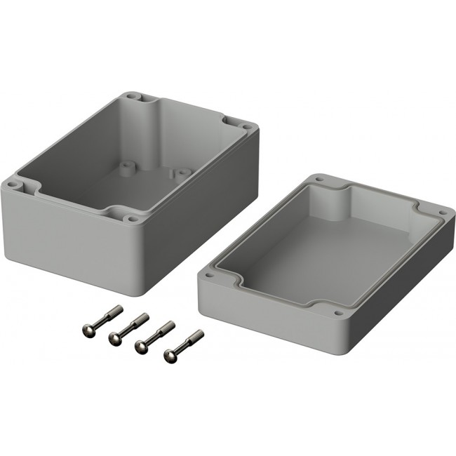 02217094, Euromas Series Light Grey Polycarbonate V0 Enclosure, IP66, IK07, Light Grey Lid, 122 x 120 x 55mm