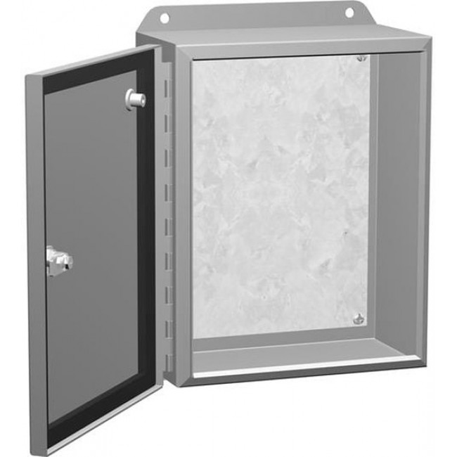 EJ14126LG, Electrical Enclosures Eclipse Junior encl w/ panel - 14 x 12 x 6 - Steel/Lt Gray - N4,12