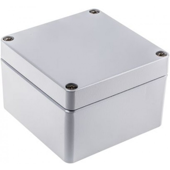 01121208, Aluminium Standard Series Grey Die Cast Aluminium Enclosure, IP66, IK09, Grey Lid, 122 x 120 x 80mm