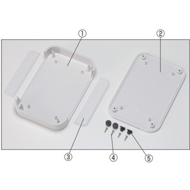 PF13-3-19W, PF Series White ABS Enclosure, IP40, White Lid, 190 x 125 x 25mm