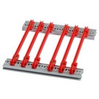 64568001, Guide Rail - Standard Type - PC - 160 mm Board Depth - 2 mm Groove Width - Polycarbonate - Red.