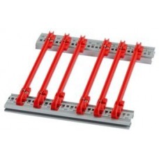 64568001, Guide Rail - Standard Type - PC - 160 mm Board Depth - 2 mm Groove Width - Polycarbonate - Red.