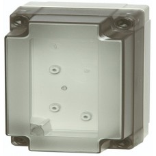 PC 100/50 LT enclosure, PC Series Grey Polycarbonate General Purpose Enclosure, IP66, IP67, IK08, Transparent Lid, 130 x 80 x 50mm