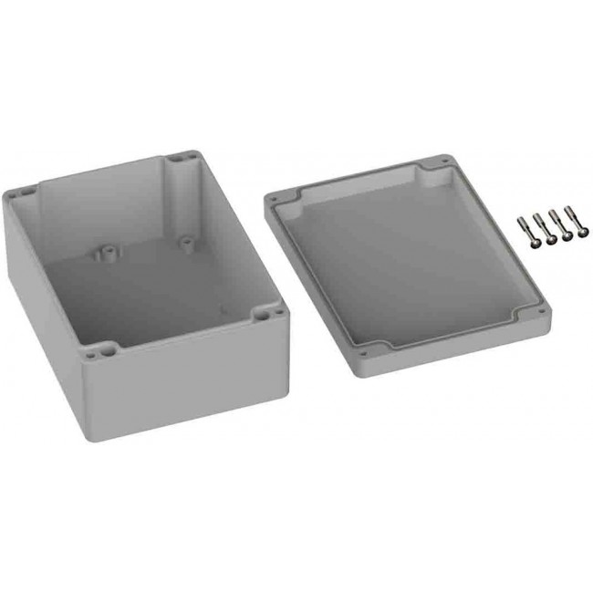 Grey ABS General Purpose Enclosure, IP66, IK07, Grey Lid, 120 x 160 x 75mm