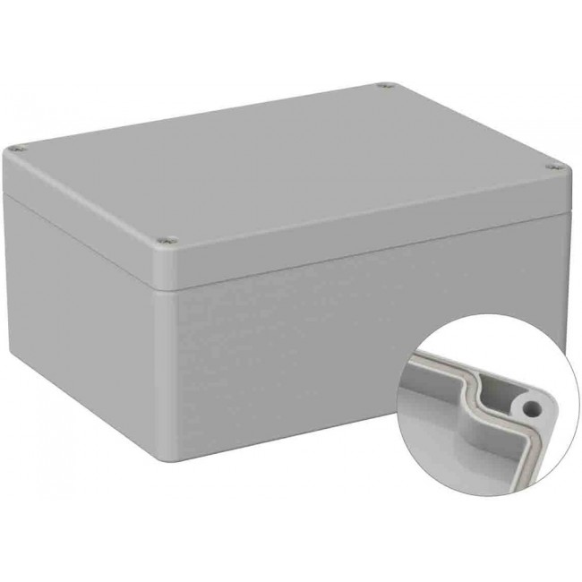 Grey ABS General Purpose Enclosure, IP66, IK07, Grey Lid, 120 x 160 x 75mm