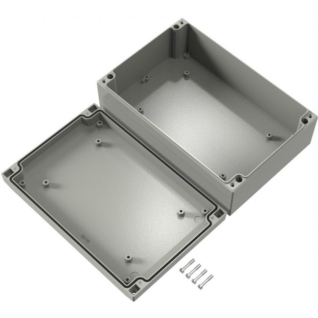 Aluminum enclosure, (L x W x H) 240 x 160 x 81 mm, gray (RAL 7038), IP66, 041624080