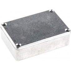 Silver Die Cast Aluminium Enclosure, Silver Lid, 79.9 x 54.9 x 25.5mm