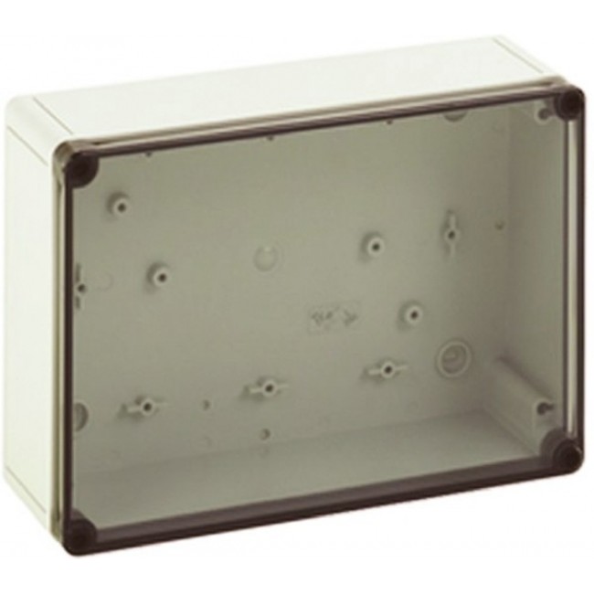 11100801, TK PS Series Grey Polystyrene Enclosure, IP66, Transparent Lid, 254 x 180 x 90mm