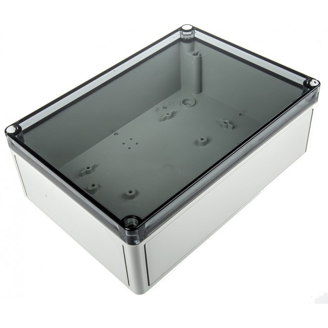 11100801, TK PS Series Grey Polystyrene Enclosure, IP66, Transparent Lid, 254 x 180 x 90mm