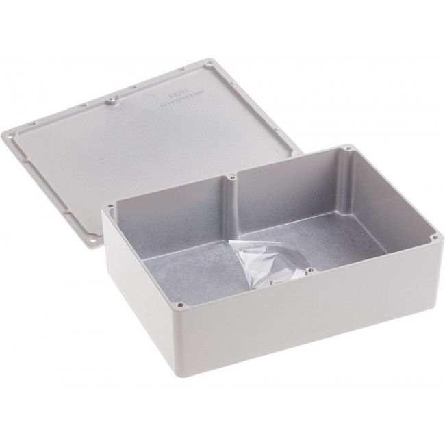 Grey Die Cast Aluminium Enclosure, Grey Lid, 171.9 x 120.9 x 55mm