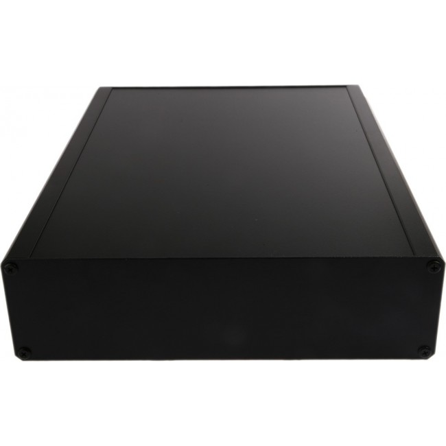 Black Extruded Aluminium Heat Sink Case, IP40, Black Lid, 400 x 300 x 86mm