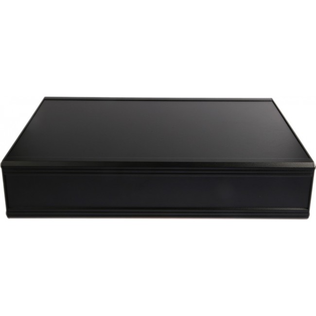 Black Extruded Aluminium Heat Sink Case, IP40, Black Lid, 400 x 300 x 86mm