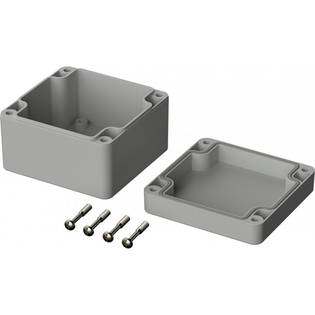 02210000, Enclosures for Industrial Automation ENCLOSURE, EUROMAS PC, 82 X 80 X 55MM, POLYCARBONATE, LIGHT GREY, M 210 [030808060]