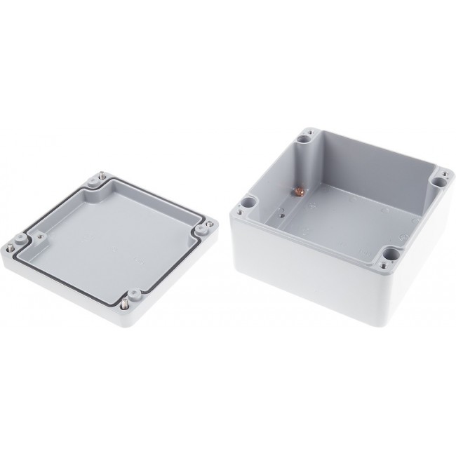 Grey Die Cast Aluminium Enclosure, IP66, Grey Lid, 160 x 160 x 91mm