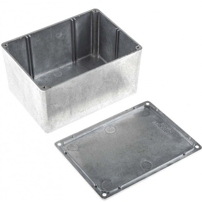 Silver Die Cast Aluminium Enclosure, IP66, Silver Lid, 139.1 x 101.5 x 76.7mm