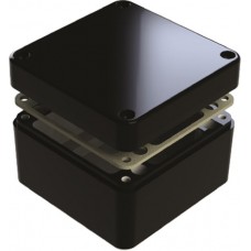 487-121209E-68, 486 Series Black Aluminium Enclosure, IP68, 125 x 125 x 90mm