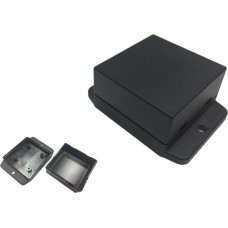 Black ABS Enclosure, Flanged, Black Lid, 50 x 50 x 27mm