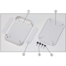 PF10-4-7W, PF Series White ABS Enclosure, IP40, White Lid, 67 x 100 x 35mm