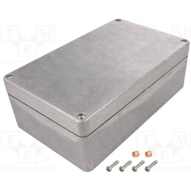 486-261609-68, 486 Series Grey Aluminium Enclosure, IP68, Grey Lid, 260 x 160 x 90mm