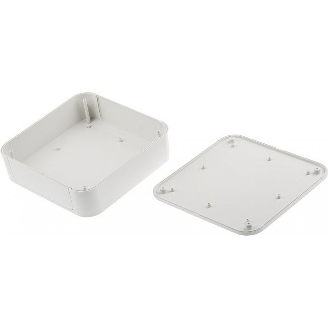 PF20-6-20W, PF Series White ABS Enclosure, IP40, White Lid, 200 x 200 x 60mm