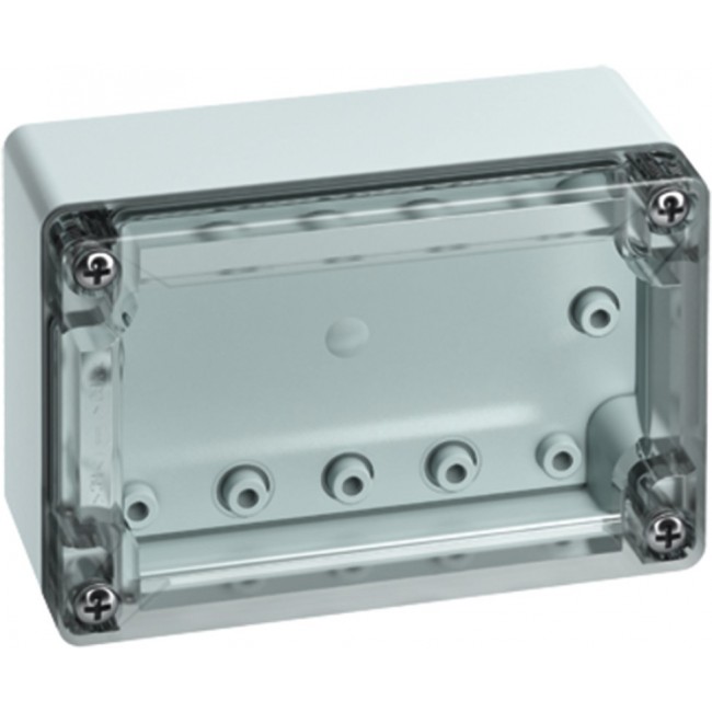 20100401, TG Series Grey Polycarbonate Enclosure, IP66, IP67, Transparent Lid, 122 x 55 x 82mm