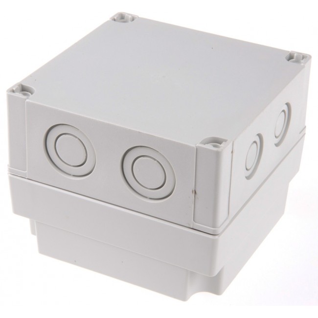 PCM 125/100 G ENCLOSURE, Grey Polycarbonate Enclosure, IP66, IP67, Grey Lid, 130 x 130 x 100mm