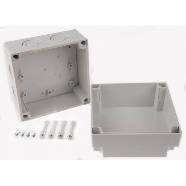 PCM 125/100 G ENCLOSURE, Grey Polycarbonate Enclosure, IP66, IP67, Grey Lid, 130 x 130 x 100mm