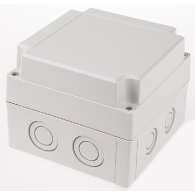 PCM 125/100 G ENCLOSURE, Grey Polycarbonate Enclosure, IP66, IP67, Grey Lid, 130 x 130 x 100mm