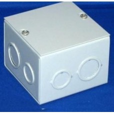 JB-3957, Gray Steel Wall Mount Junction Box - External 8 x 8 x 4 Inches - Internal 7.88 x 7.88 x 3.88 Inches