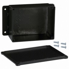 CU-4234-B, Enclosures, Boxes, & Cases Econobox Diecast Aluminum Box with Mounting Bracket Black (4.7 X 2.2 X 3.7 In)