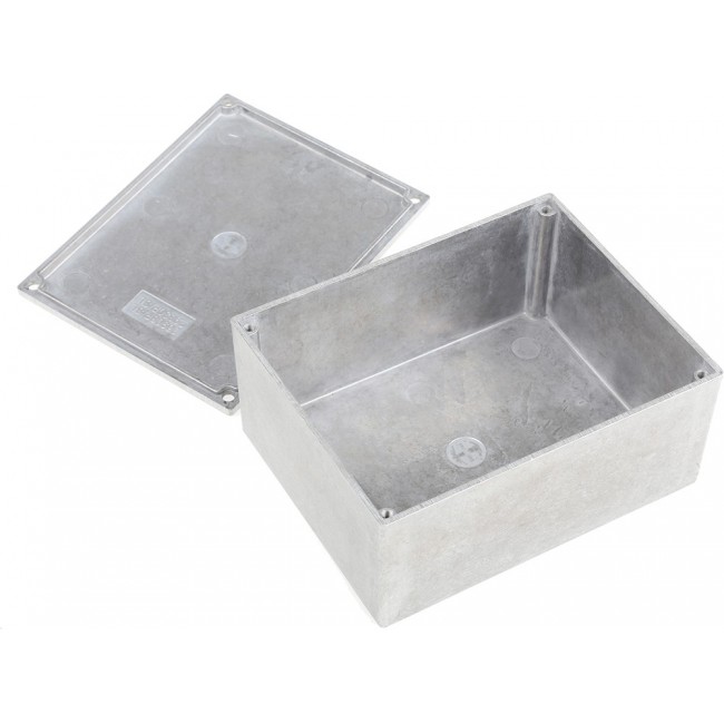 Die-cast aluminum RF shielding enclosure, (L x W x H) 120 x 95 x 57 mm, natural, IP54, 26908PSLA