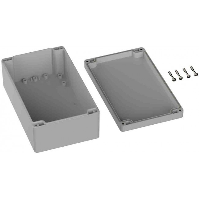 Grey ABS General Purpose Enclosure, IP66, IK07, Grey Lid, 120 x 200 x 75mm