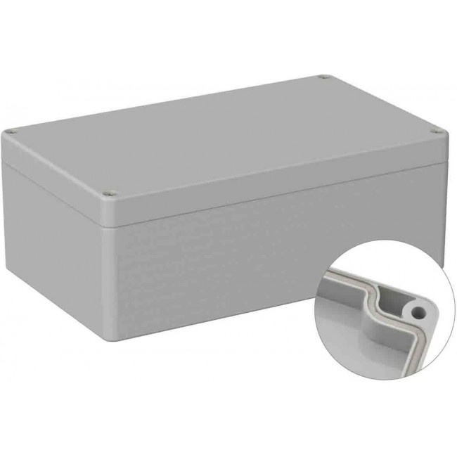 Grey ABS General Purpose Enclosure, IP66, IK07, Grey Lid, 120 x 200 x 75mm