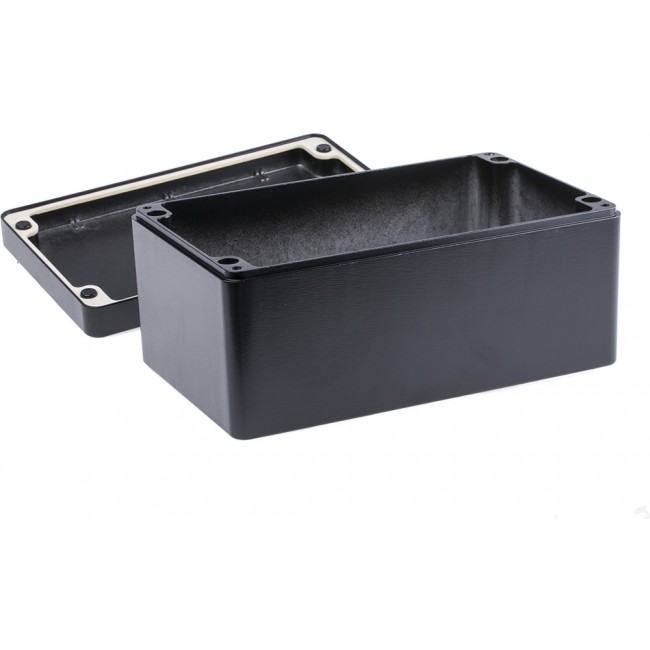 487-261612E-68, 486 Series Black Aluminium Enclosure, IP68, 260 x 160 x 120mm