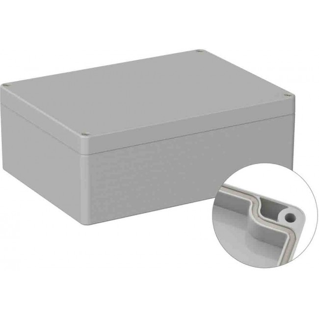 Grey Polycarbonate General Purpose Enclosure, IP66, IK07, Grey Lid, 150 x 200 x75mm