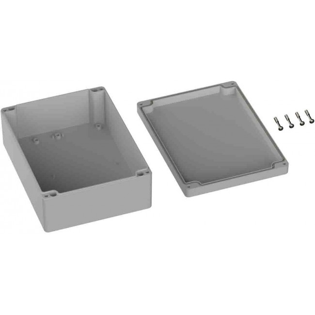 Grey Polycarbonate General Purpose Enclosure, IP66, IK07, Grey Lid, 150 x 200 x75mm