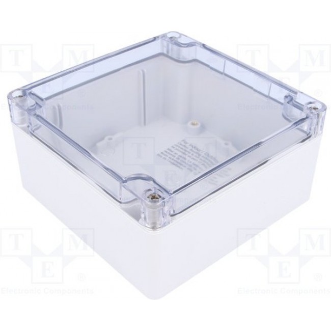 1554N2GYCL, Enclosures, Boxes, & Cases General Enclosure - Grey/Clear Lid - 4.7 x 4.7 x 2.4in - Polycarbonate - N4X